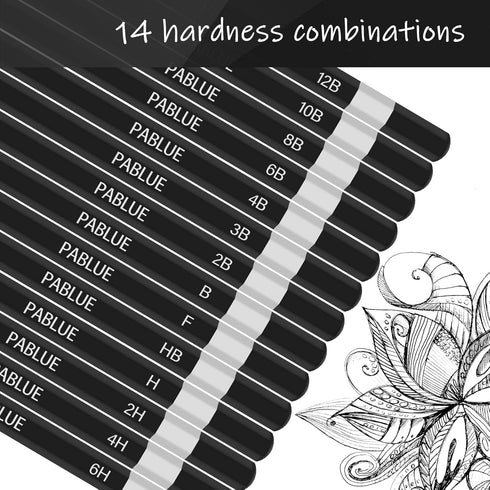 Professional Triangular Drawing Sketching Pencil Set,6H,4H,2H,H,HB,F,B,2B,3B,4B,6B,8B,10B,12B Graphite Shading Pencils for Beginners,ProArtists,Dr...