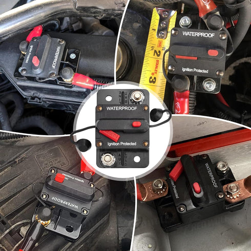 RED WOLF Waterproof 100Amp Circuit Breaker for Boat Trolling Motor Marine ATV Vehicles Stereo Audio Electronic Battery System Inline Fuse with Man...