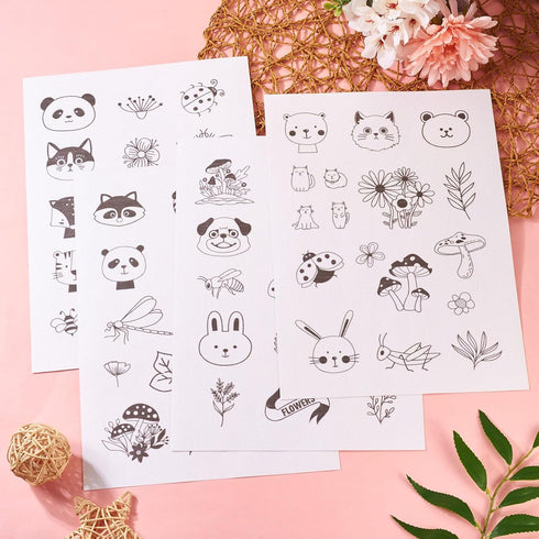 Magibeads 68 Patterns Animal Mushroom Water-soluble Embroidery Dog Cat Flower Ladybug Dragonfly Stick and Stitch Embroidery Paper Starter Kit for ...