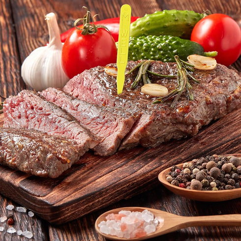 500 Pcs 3 Inch Plastic Steak Markers Colorful Plastic Meat Doneness Picks Steak Temperature Sticks Rare, Medium Rare, Medium, Medium Well, Well fo...