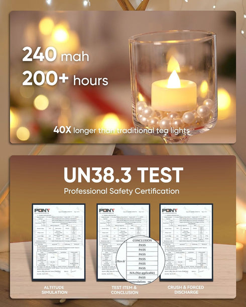 Homemory 12Pack Flameless LED Candles Tea Lights Battery Operated, 200+Hours Electric Fake Candles Tealights for Votive, Halloween, Pumkin, Ofrend...