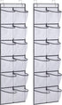 MISSLO Over The Door Shoe Organizer 12 Large Mesh Pockets Hanging Narrow Closet Door, White, 2 Pack...
