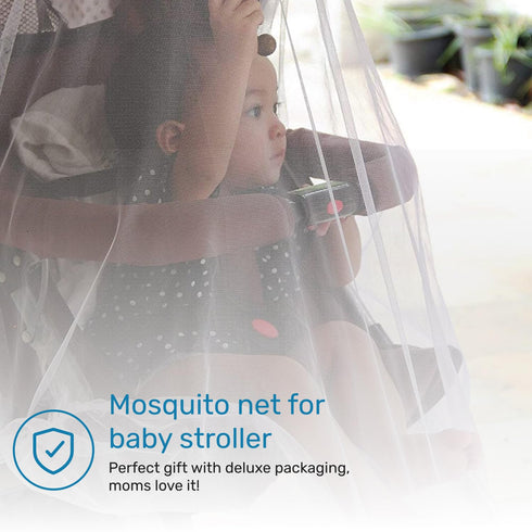 Enovoe Pink Mosquito Net for Baby Stroller - Durable Cover for Cribs, Bassinets, Cradles & Playards...