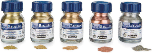 Schmincke - Aqua-Bronze, rich gold, 20 ml, 15 811 032, shiny metallic effects on gouache and watercolor paintings, paper, cardboard, painting boar...