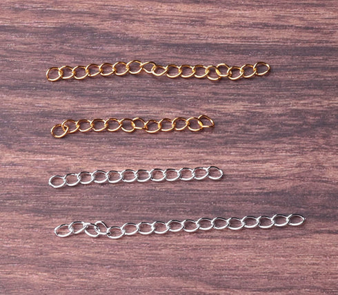 60 Pcs Necklace Extension Chain Metal Silver Gold Twist Removable Tail Extender Chains for Jewelry Making Bracelet Anklet Keychain DIY Kit (Gold, ...