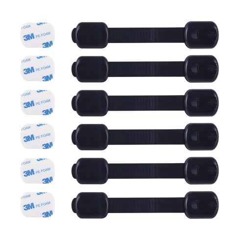 Child Proof Safety Locks - Baby Proofing Cabinet Lock with 6 Extra 3M Adhesives - Adjustable Strap Latches to Cabinets,Drawers,Cupboard,Oven,Fridg...