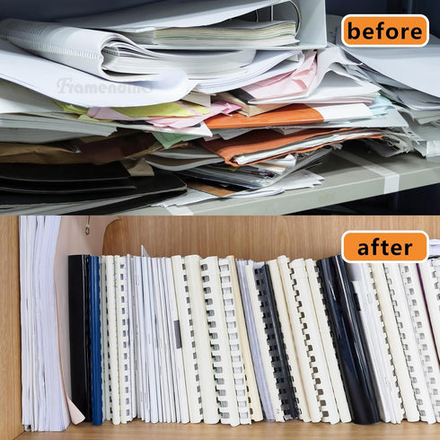 Framendino, 80 Pack 3 Hole Punched Magazine Holders for 3 Ring Binder Magazine Organizer Ring Binder Insert Strips for File Book Craft Paper...