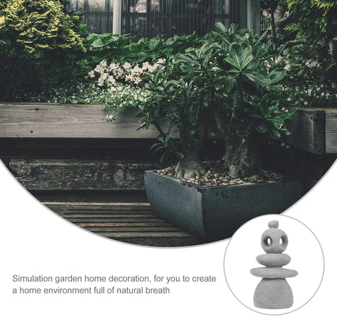 GANAZONO Zen Stones Handmade Rocks Statues Bonsai River Stone Rock Sculpture Stacked Stone Figure for Office Relaxing Yoga Meditation Fish Tank Fa...