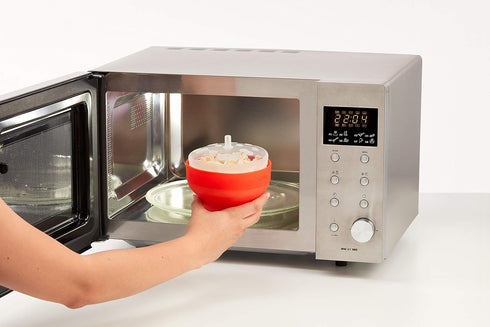 Lékué Mini Microwave Popcorn Maker, Set of 2, Red...