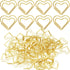 100Pcs Cute Heart Paper Clips,Smooth Stainless Steel Heart Wire Paperclips Small for Office Supplies Wedding Women Girls Kids Students Paper Docum...