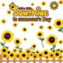 92 Pcs Summer Sunflower Bulletin Board Decorations Sun Flower Cutouts with Growth Spring Yellow Flower Bulletin Board Set for Classroom Window Wal...