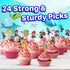 24x Classic Video Game Cupcake Toppers – Strong Picks Happy Birthday Décor, Cupcake Decorations for Kids Birthdays...