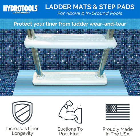 SWIMLINE HYDROTOOLS Protecitve Pool Ladder Mat For Above Ground Pools Stairs, Steps, & Ladders | 9 X 24 INCH | Safety & Stability Swimming Pool Ac...