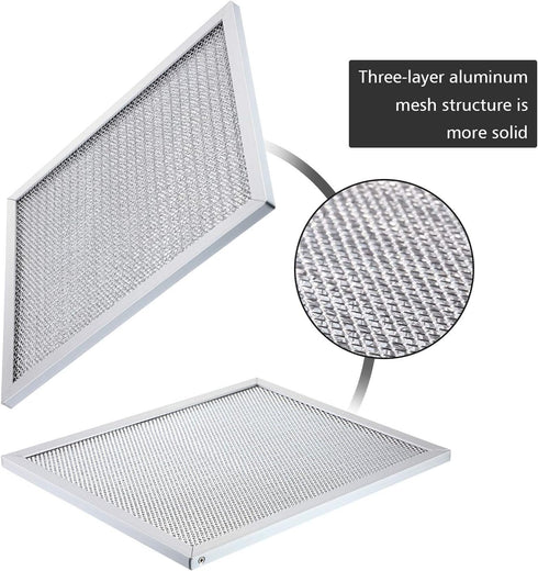 2 Packs Aluminum Range Hood Grease Filter Range Hood Vent Filter Compatible with Broan Kenmore, F40000, 41000, 42000-K, Nutone RL6100F-R, SL6200-H, RL6300-H, RL6100-H, 8-3/4 x 10-1/2 x 3/32 Inch
