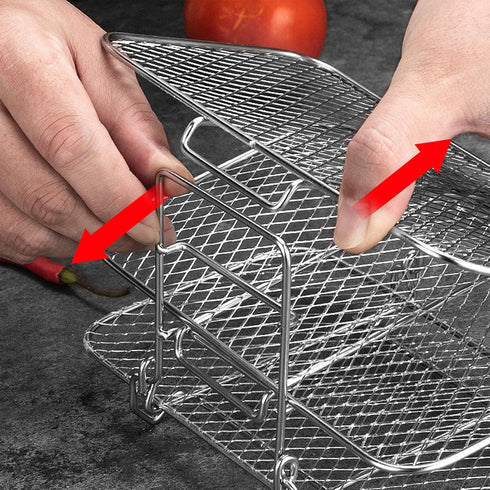 3 Layers Dehydrator Rack Accesories, Air Fryer Rack Stainless Steel Compatible with Instant Pot Vortex, Pressure Cooker Grill Rack for Ninja Foodi...