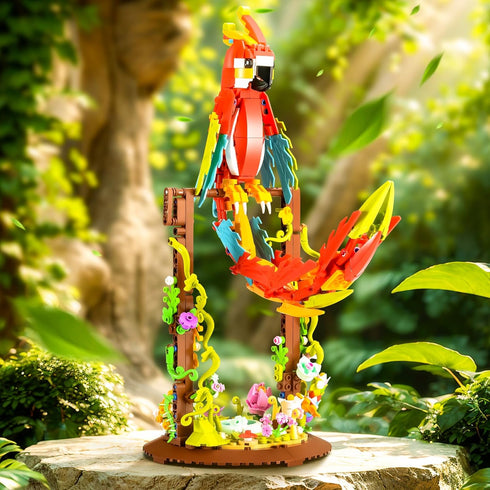 BNG Parrot Flower Animal Building Sets, 2 in 1 Flower Bird Toy for Home Decor and Office,Creative Gifts for Adults and Kids Ages 8+ Boys Girls (63...