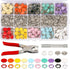 K Kwokker Snaps Buttons for Sewing with Snap Pliers 9.5mm ???? ???????????? Metal Snaps for Clothes, Children's Bodysuit, Romper, Bib Crafting, Sn...
