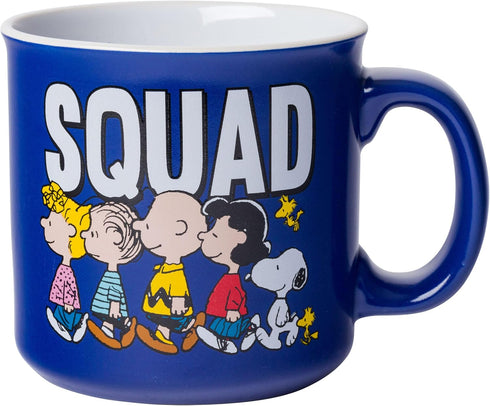Silver Buffalo Peanuts Squad Featuring Sally, Linus, Charlie Brown, Lucy, Snoopy, and Woodstock Ceramic Camper Mug, 20 Ounces...