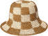 Sun Hats Checkerboard Straw Bucket Hat for Women Packable Crochet Wide Brim Floppy Beach Hats Traveling Summer Accessories...