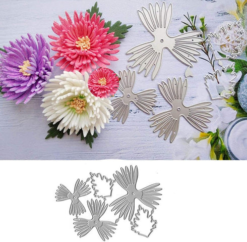 DDeehs Chrysanthemum Flower Metal Die Cuts, Rose Daisy Flower Leaves Cutting Dies, Stencils for DIY Scrapbooking, Album Decorative Embossing Paper...