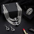 JOERICA 3Pcs Multi-Layer Bib Necklace African Jewelry Set for Women Choker Necklace Stretch Cuff Bracelet Dangle Earrings Halloween Costume Jewelr...