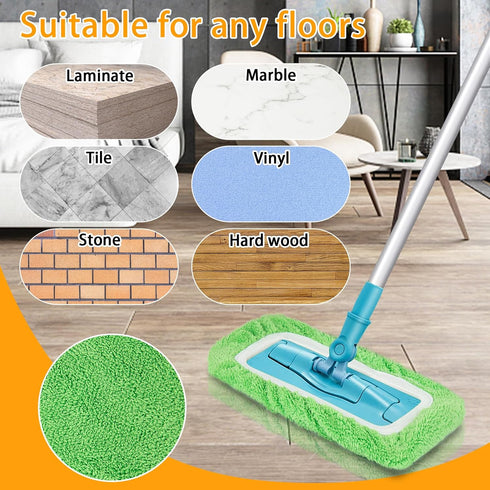 Reusable Dry Sweeping Cloths Microfiber Wet Mop Pads Compatible with Swiffer Sweeper Mop Replacement Sweeping Mopping pad Refills for Hardwood Sur...