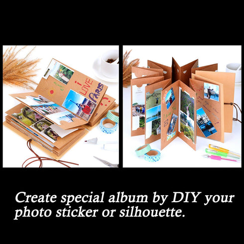 Mudder Small Scrapbooks Albums 4 x 6 Inch Mini Hardcover Photo Book Blank Photos Albums Hand Made Kraft Paper for DIY Scrapbook Anniversary Sketch...