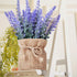 2 Pack Small Burlap Potted Lavender Flowers - Lavender Artificial Plants and Flocked Charming Purple for Warm and Loving Table Decor Christmas Dec...