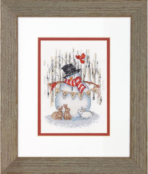 Dimensions Christmas Cross Stitch Kit, Joyful Snowman (14 Count) 4 Piece...