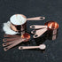Copper Measuring Cups and Spoons Stainless Steel 9 pieces with 2 Rings...