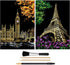 Scratch Painting Kits for Adults & teens, Craft Art Set, Rainbow Scratch Art Painting Paper, Sketch DIY Night View Scratchboard, 16'' x 11.2'' Cre...