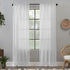 Clean Window Crushed Texture Allergy/Pet Friendly Anti-Dust Sheer Curtain Panel, 52" W x 96" L, White...