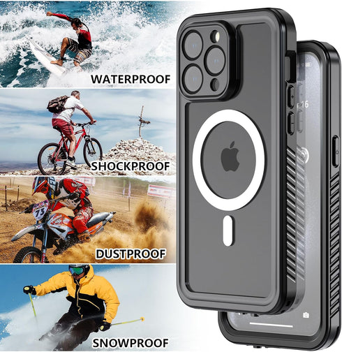 Waterproof Case for iPhone 15 Pro Max Case Anti-Scratch, Full-Body Shockproof,Dustproof, Anti-Stain,Camera Lens Protector Phone Case with Build-in...