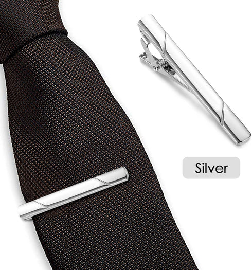 Roctee Men's Tie Clips, Neck Ties Necktie Tie Pins Clasp Tacks for Men with Gold Silver Black 3 Tone, Slim Tie Clip Accessories for Business Weddi...