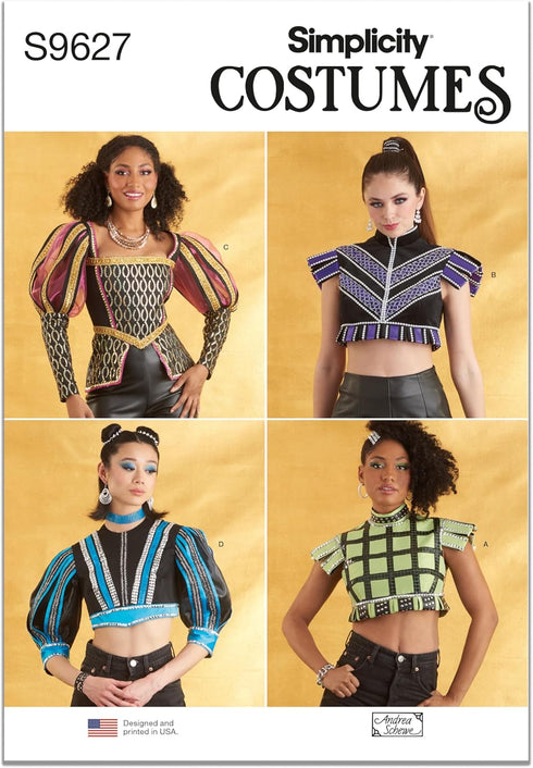 Simplicity Misses' Costume Tops Sewing Pattern Kit, Code S9627, Sizes 6-8-10-12-14, Multicolor...
