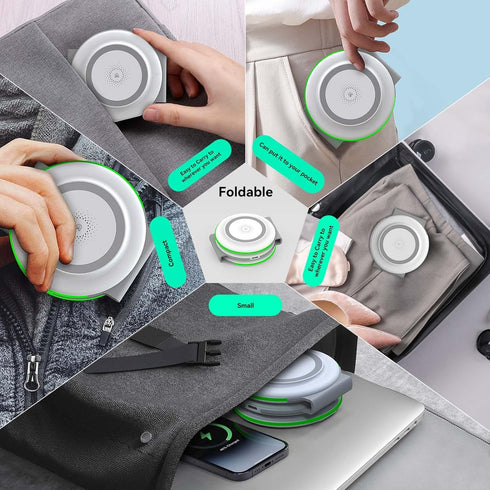 DREU 3 in 1 Wireless Charging Station, Foldable Charging Pad, Compatible with MagSafe for Multiple Devices for iPhone 15/14/13/12/11/XS/Pro Max/X/...