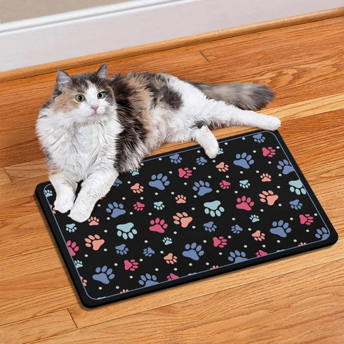 Dog Mat Pet Feeding Mat for Food and Water Absorbent 20x12in Quick Dry Dog Water Bowl Mat...