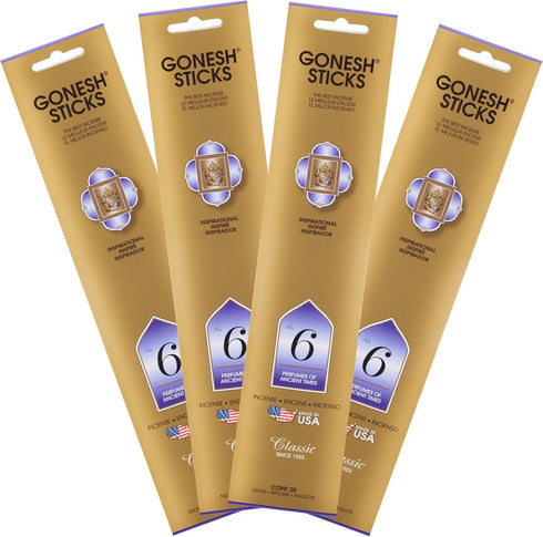Gonesh Classic Collection #6 Incense (4 Pack), 4 Piece, Gold...