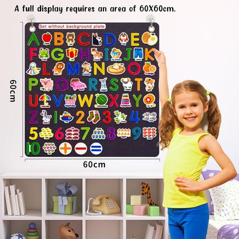 Felt Learning Letters,Learning Numbers,75 Felt Board Pieces for Felt Flannel Board,Alphabet ABC Learning for Toddlers for Kindergarten,Preschool,T...