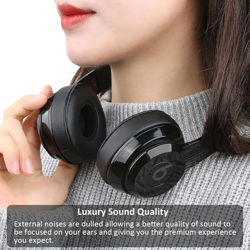 Ear Pads Cushions for Beats Solo3/Solo2 A1796/B0534 Wireless Headphones with Upgraded Memory Foam& Sweat-Proof Protein Leather (Black)......
