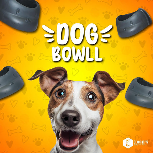 Dog Face Bowl, Food and Water Non Slip Anti Skid Stackable Pet Puppy Dishes for Small, Medium and Large Dogs (blue)...