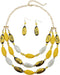Bocar 3 Layer Beads Statement Necklace Earring for Women Jewelry Set...