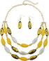 Bocar 3 Layer Beads Statement Necklace Earring for Women Jewelry Set...