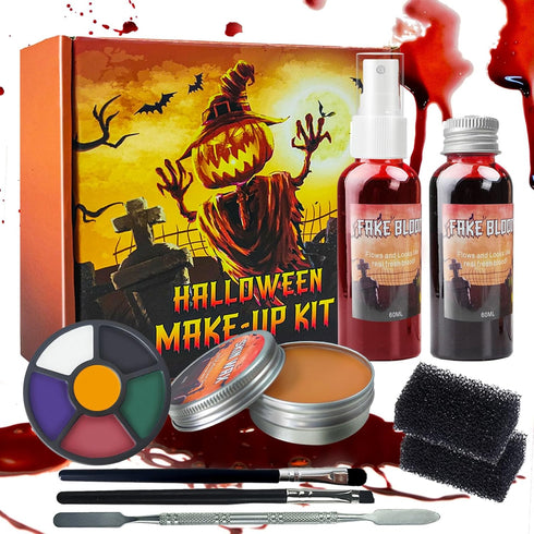 Scar Wax SFX Makeup, Halloween Makeup Kit, Special Effects Makeup kit-6 Color Bruise Wheel for Special Effects/Scar Wax with Spatula Tool/Fake Blo...