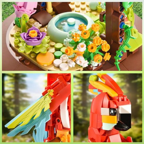BNG Parrot Flower Animal Building Sets, 2 in 1 Flower Bird Toy for Home Decor and Office,Creative Gifts for Adults and Kids Ages 8+ Boys Girls (63...