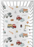 Sweet Jojo Designs Construction Truck Boy Fitted Crib Sheet Baby or Toddler Bed Nursery - Grey Yellow Orange Red and Blue Transportation...