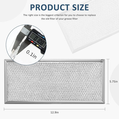 Fits for Whirlpool W10208631A Microwave Grease Filter - Approx 13" x 6" (4-Pack)
