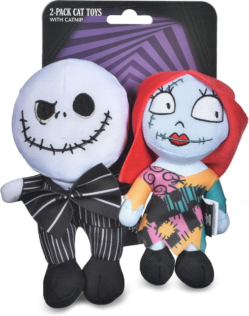 Tim Burton's The Nightmare Before Jack and Sally Catnip Kicker Cat Toys- 2PK | Cat Toys with Catnip | Nightmare Before Christmas Movie Toys for Ca...