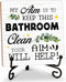 Bathroom Decor Wood Sign, My Aim Is To Keep This Bathroom Clean Wood Block, 5x5 Inch Wood Sign Comes With Iron Stand, Perfect For Home Bathroom To...