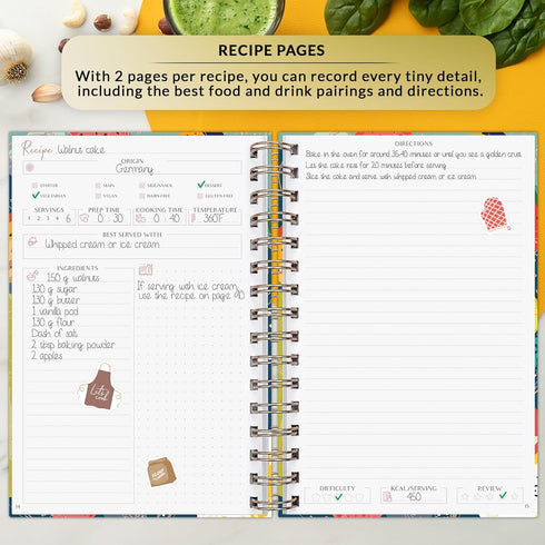 PLANBERRY Recipe Book – Blank Hardcover Cookbook to Write In Your Own Recipes – Empty Cook Book Journal to Fill In – Blank Family Recipe Notebook ...